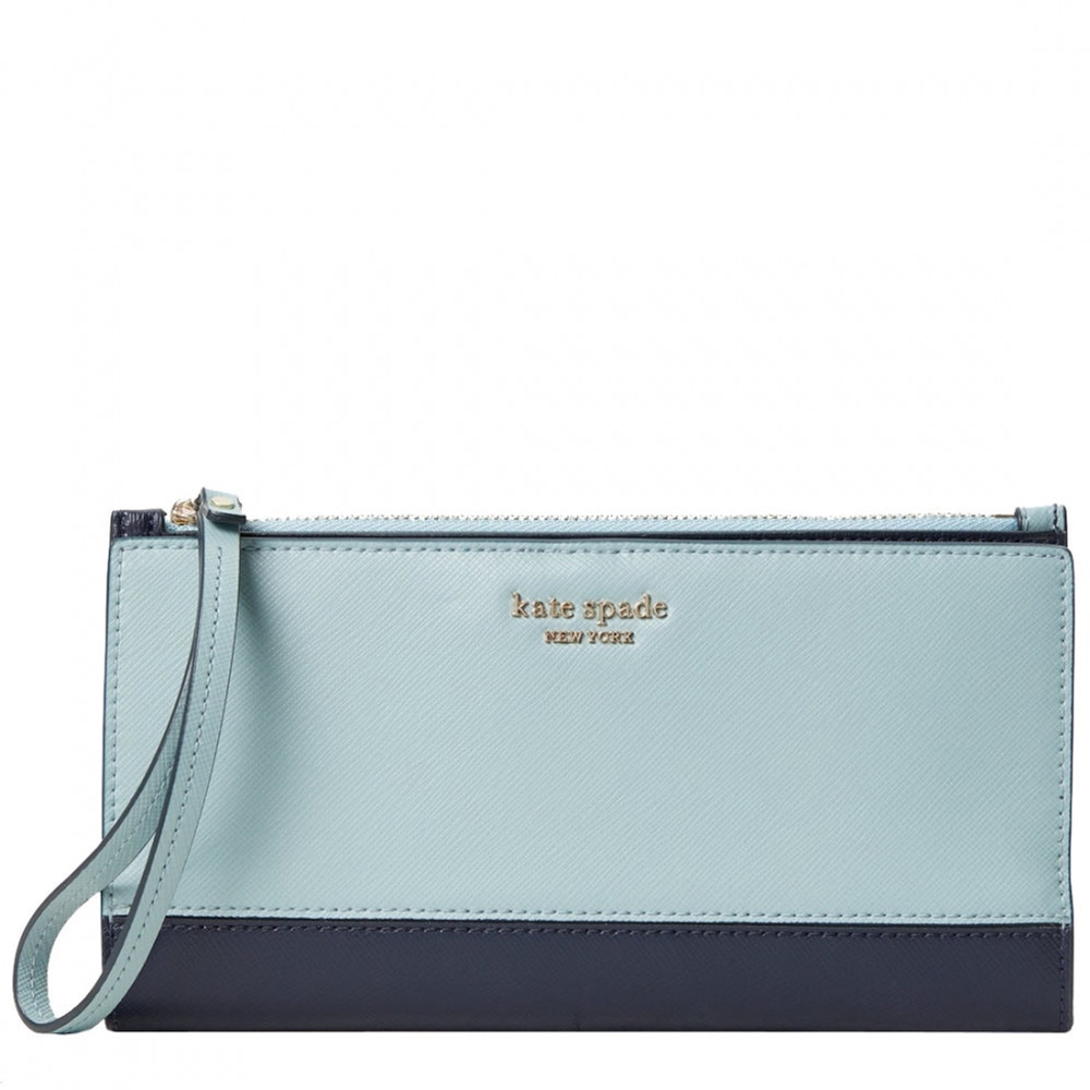 Kate Spade Spencer Continental Wristlet/ Wallet- Frosted Spearmint Multi